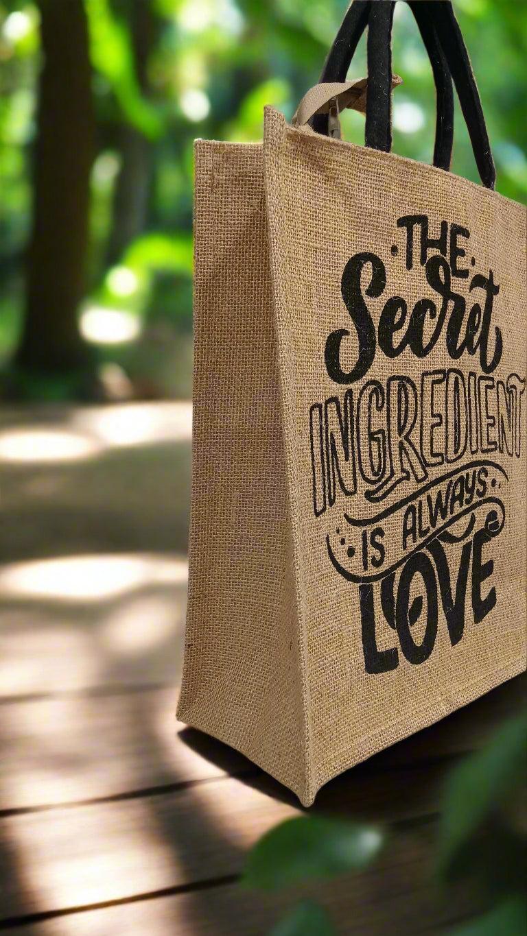 THE SECRET INGREDIENT JUTE shopping bag