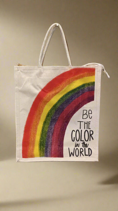 RAINBOW INSPIRATION CANVAS shopping bag