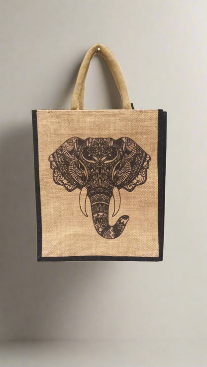 ELEPHANT ELEGANCE JUTE shopping bag