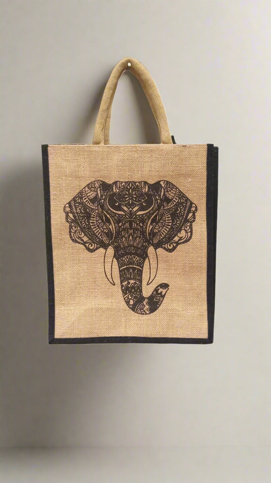 ELEPHANT ELEGANCE JUTE shopping bag