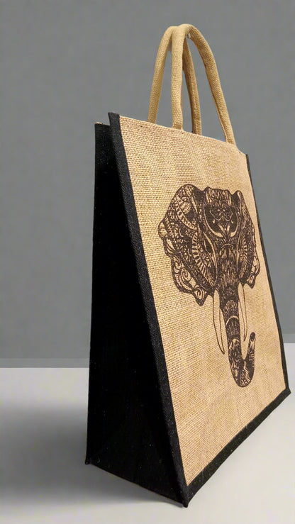 ELEPHANT ELEGANCE JUTE shopping bag