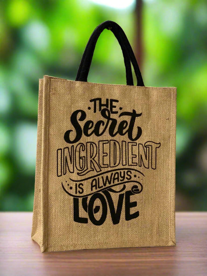 THE SECRET INGREDIENT JUTE shopping bag