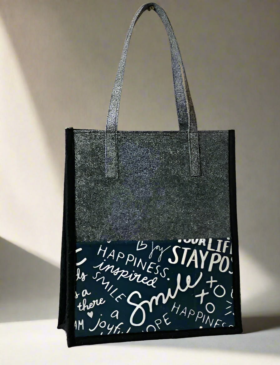 SMILE FELT shopping bag