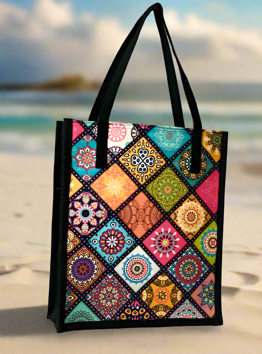 COLOURFUL GEOMETRIC FELT shopping bag