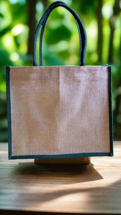 BOLD LEAF TROPICAL JUTE shopping bag